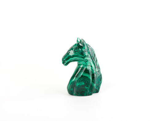 Malachite Horse Head - Carved