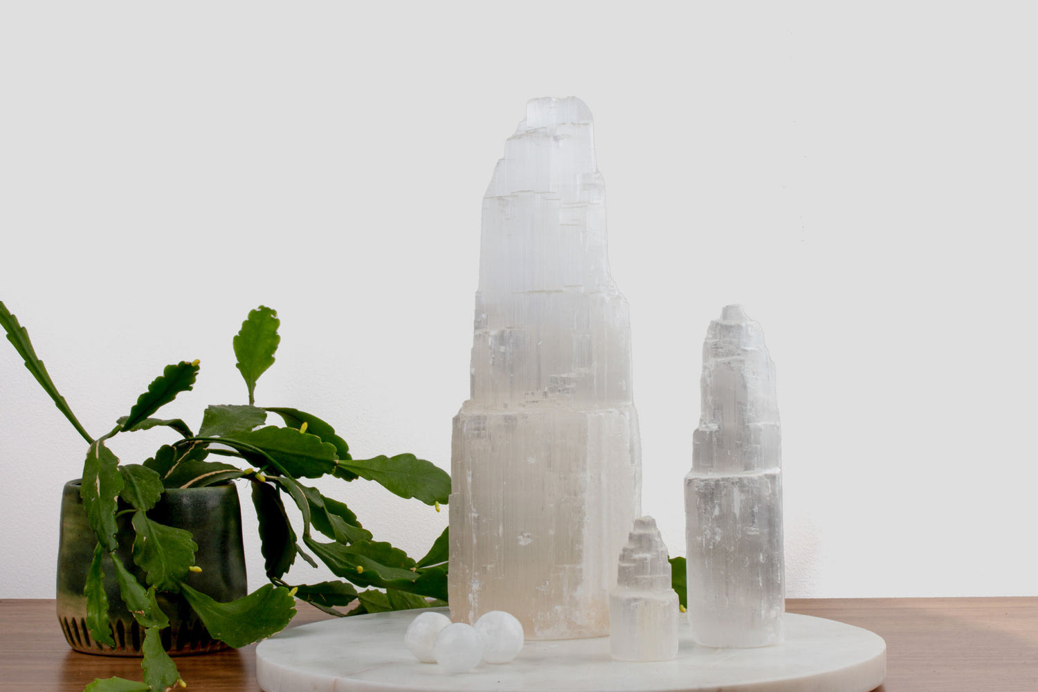 Selenite Lamp and Towers